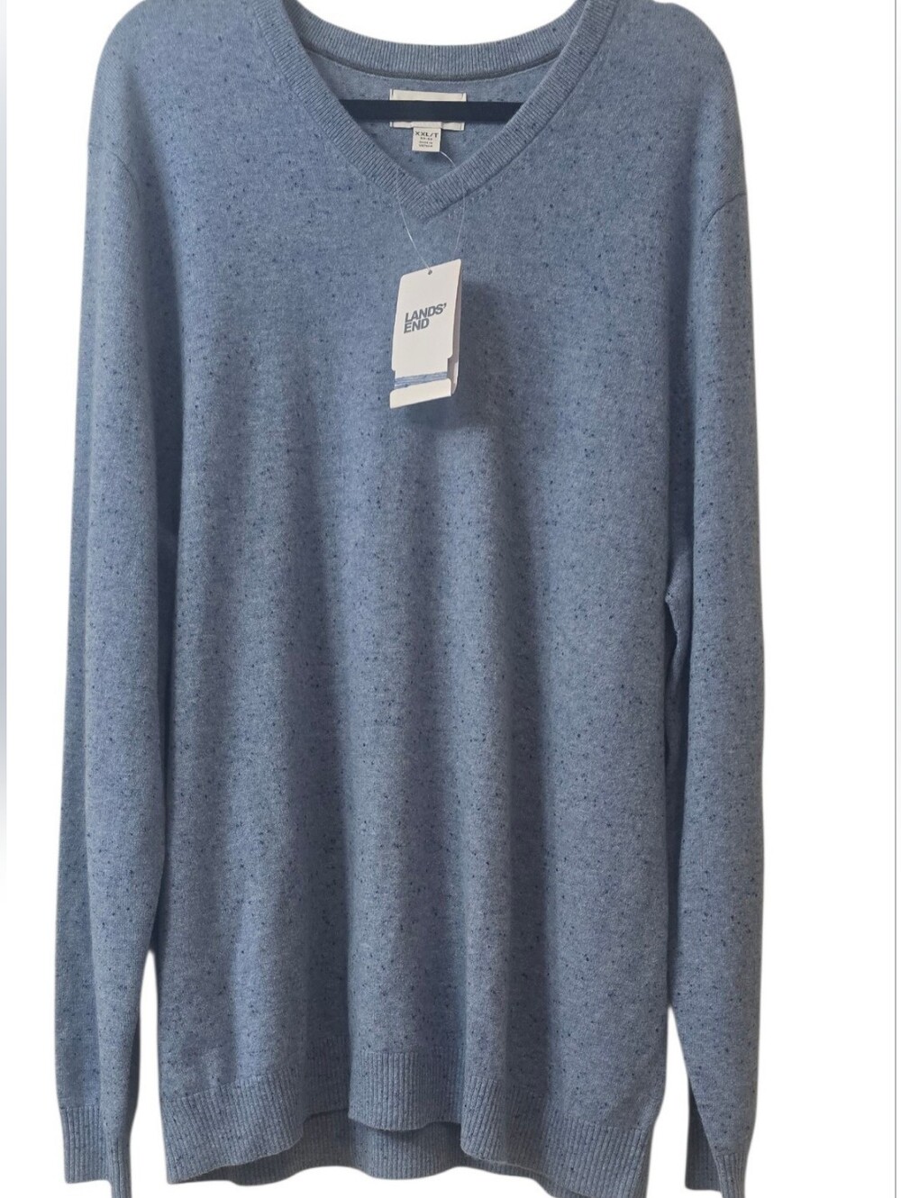 NWT Lands' End Men's Fine Gauge Cashmetr V-Neck Sweater Size XXL